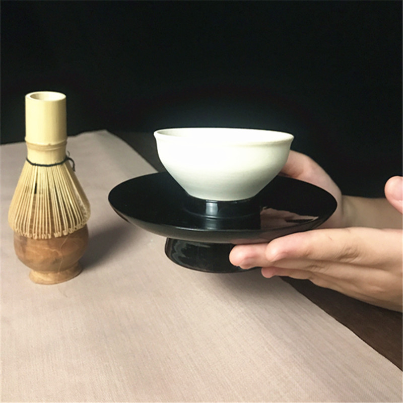 宋代点茶茶具套装大漆漆器杯托茶道具底座托点茶器建盏盏托天目台