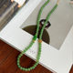卖耳环的老大爷原创设计 绿色串珠玉髓新中式国风项链清冷高级感