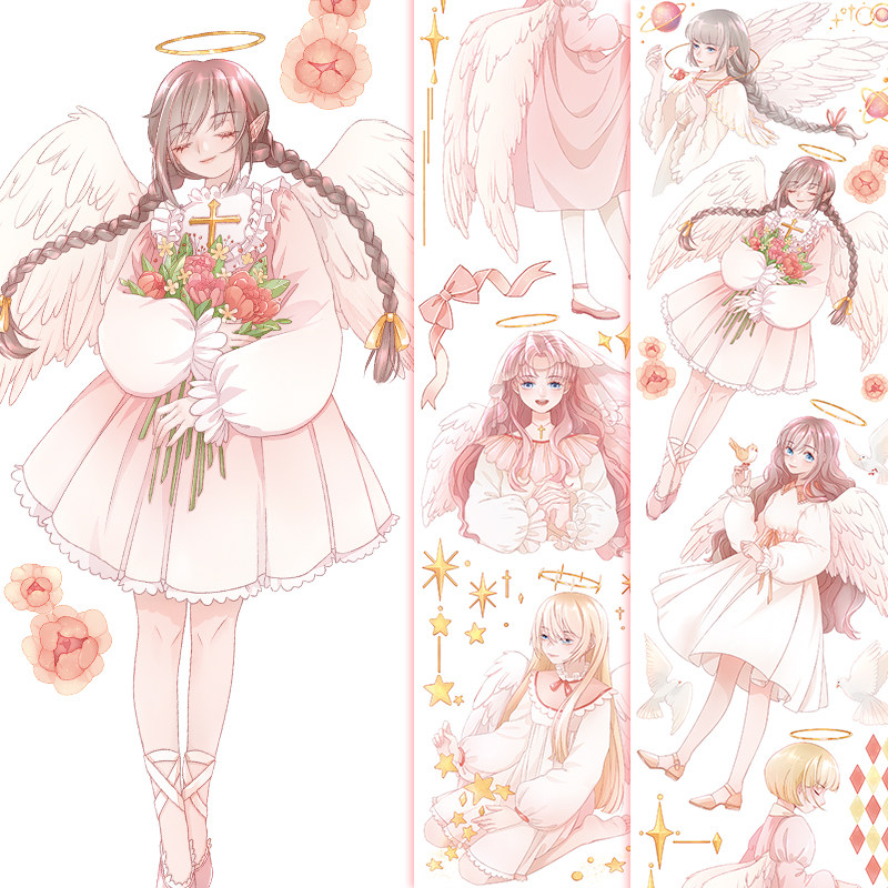 热销贴纸手帐透明人物