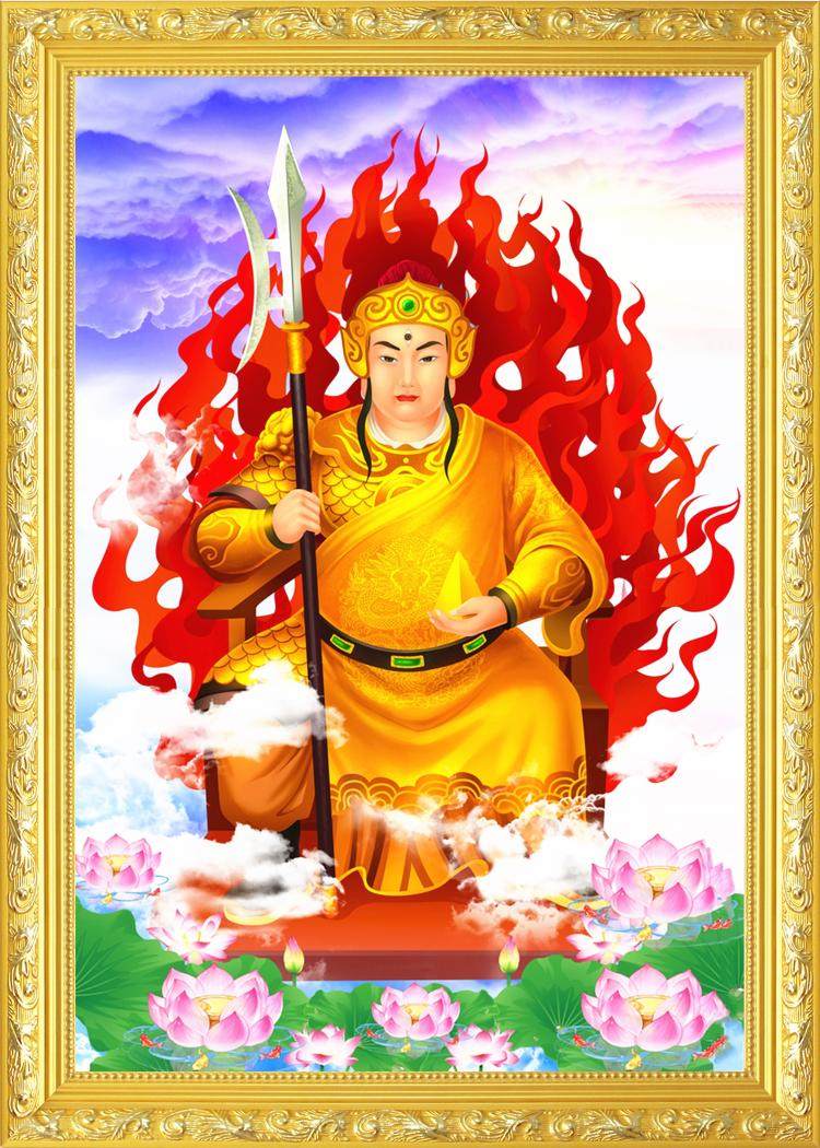 大小款马王爷华光大帝三眼马灵官元帅天君神像画像挂画可带木框