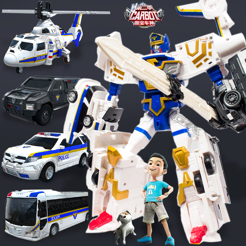正版咖宝车神4特警巨人四合体变形汽车儿童玩具男孩伽卡宝机器人
