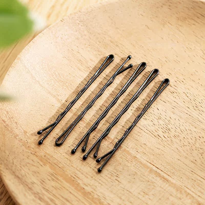 黑色一字发夹边夹波浪发夹铁 顶夹发卡头饰品25只装66140_不打折现价