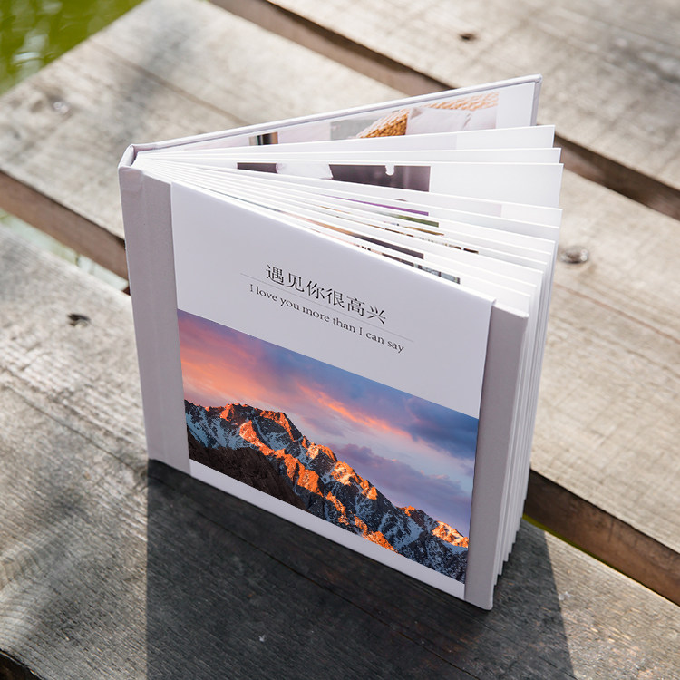 棉麻布面照片书定制摄影集旅游宝宝成长生日 结婚纪念册 相册制作