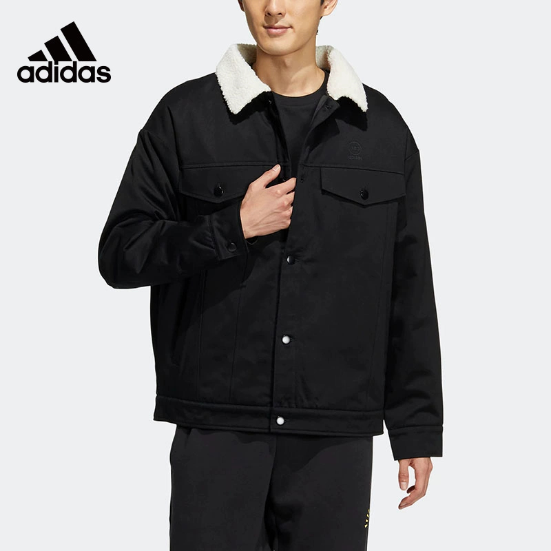 正品Adidas阿迪达斯男女同款棉服简约保暖休闲运动夹克外套IJ6616