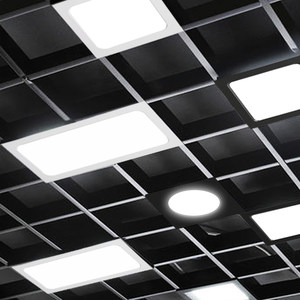 led格栅灯方形单头筒灯吊顶灯10*1015x15黑色网格葡萄架双头射灯led