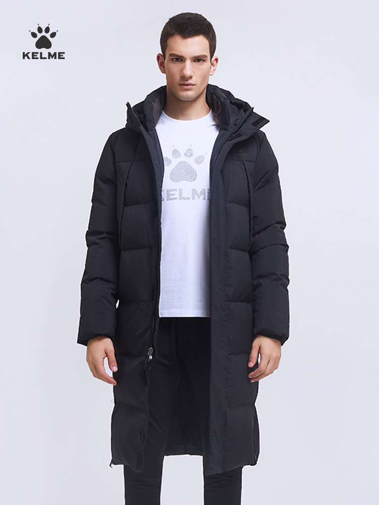 kelme卡尔美羽绒服长款过膝体育生白鸭绒加厚冬季训练大衣外套