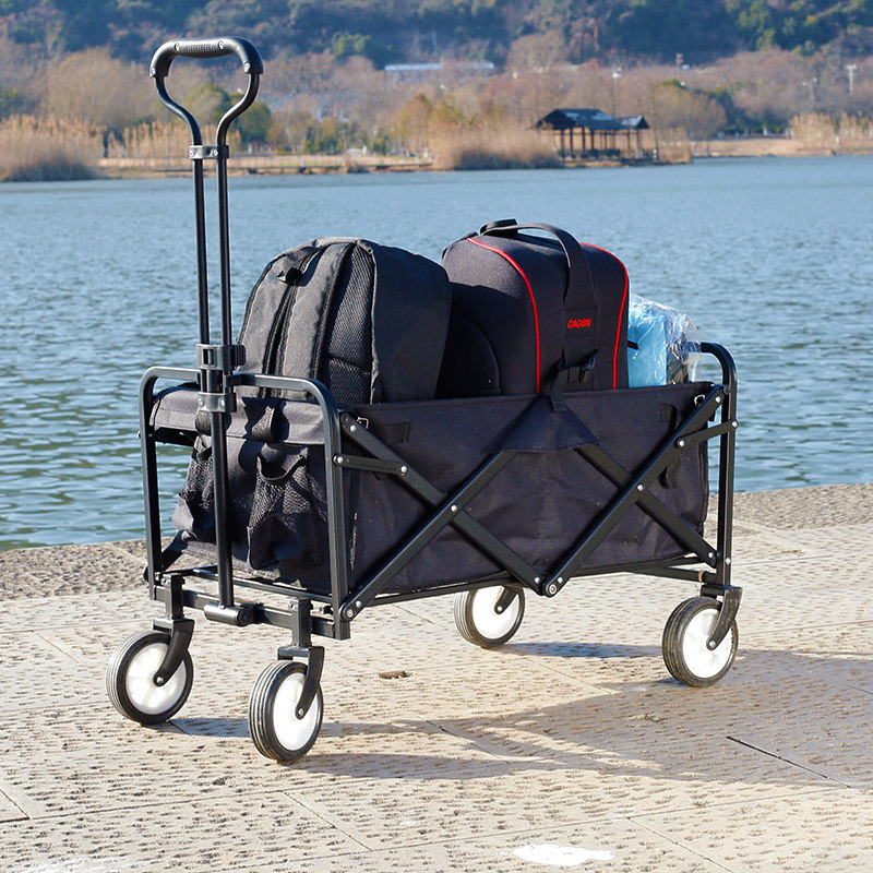 户外露营手推车便携折叠拖车室外野餐野营地小拉车地推拉货购物车