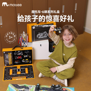 mobee摩托车玩具小男孩仿真合金机车模型赛车儿童回力玩具车手办