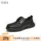Tata他她商务休闲皮鞋男士打孔透气软底爸爸鞋2024夏新款TET01BM4