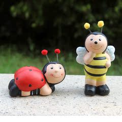 小蜜蜂红土树脂陶瓷摆件动物家居装饰品情侣可爱工艺品一对包邮