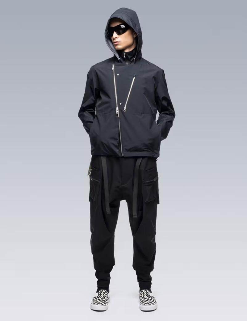 acronym 黑色机能服防水耐磨工装j68-gt外套连帽休闲夹克男新品