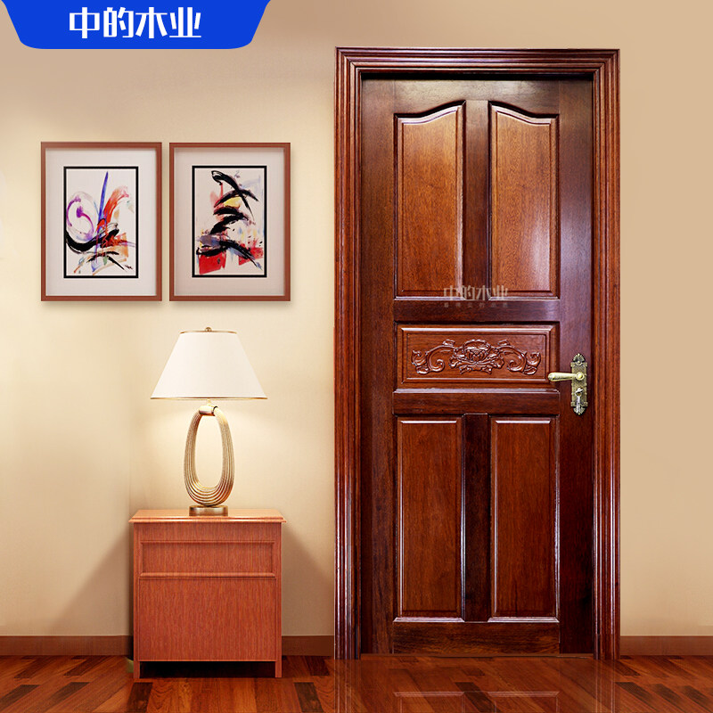 印尼菠萝格静音室内门原木门实木套装门免漆门烤漆套装门毛坯素门已售