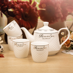 特价精美纯白陶瓷骨质瓷大号泡茶壶大容量茶壶过滤冷水壶咖啡壶