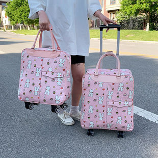 行李袋带滑轮万向轮拉杆包可双肩背包短途大容量登机女轻便旅行袋