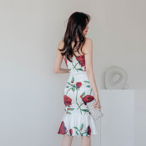 2022 spring new hot selling Korean version slim slim temperament versatile strapless dress