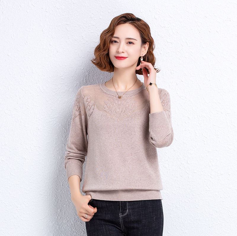 海尔曼斯针织衫2021秋冬季新款声雨竹女装印象草原羊毛衫薄款毛衣