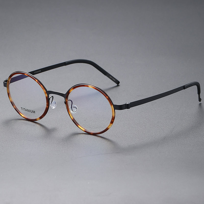 小框姜文同款眼镜林德9707经典款纯钛镜框超轻8.1g板材镜圈不开裂
