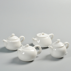 汉红 德化高白瓷茶壶茶具象牙白茶壶茶杯 高岭土建白瓷全手制作