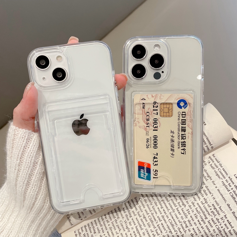 隔层卡包适用iphone14promax手机壳i15苹果13卡槽12放照片11可插卡pro卡片夹pm装证件后卡套卡壳透明套亚克力