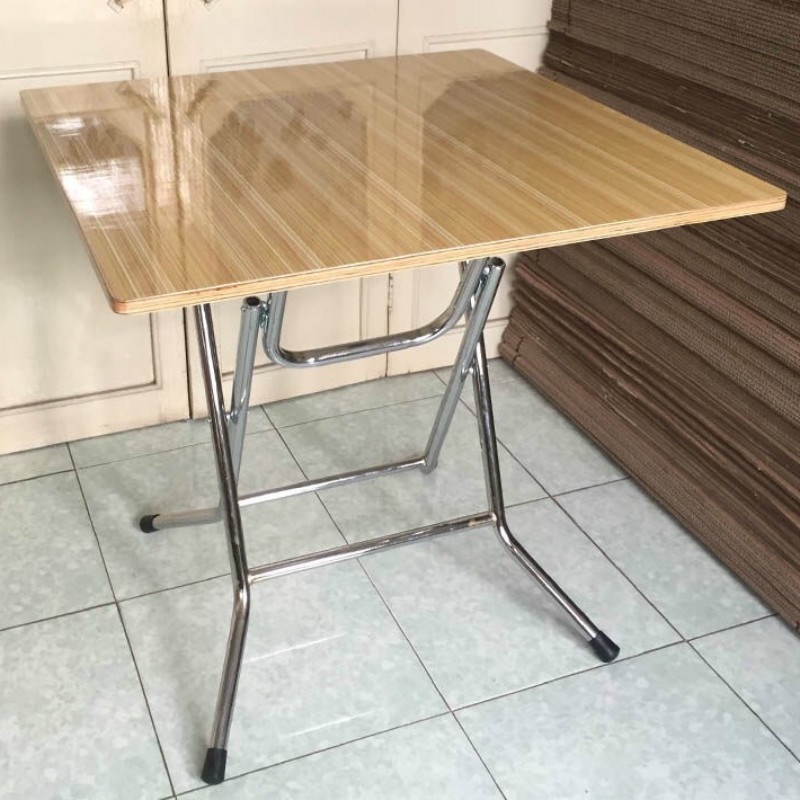 折叠餐桌80cm不锈钢架小户型经济型高腿四方桌子12米90厘米公分b