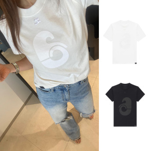 23夏季新款 Jennie明星同款经典logo印花短袖简约黑白T恤女