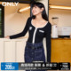 ONLY夏季时尚百搭复古方形领口长袖短款T恤女|123301021