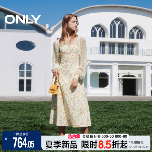 【油画裙】ONLY2024夏季新款度假夏日碎花套装连衣裙女|124207105