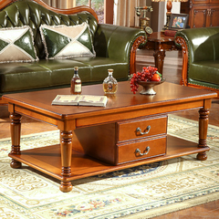 现代简约中式茶几桌长方形 欧式客厅实木家具大小户型方形泡茶桌