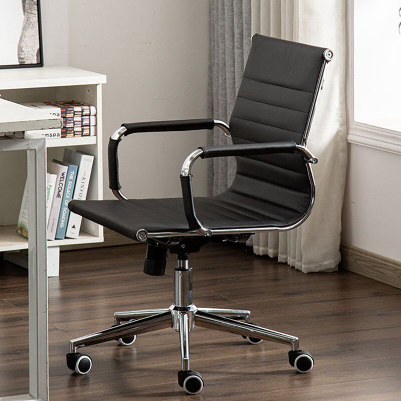 白色办公椅滑轮升降网布皮质培训商务现代简约职员会议厅洽谈椅子