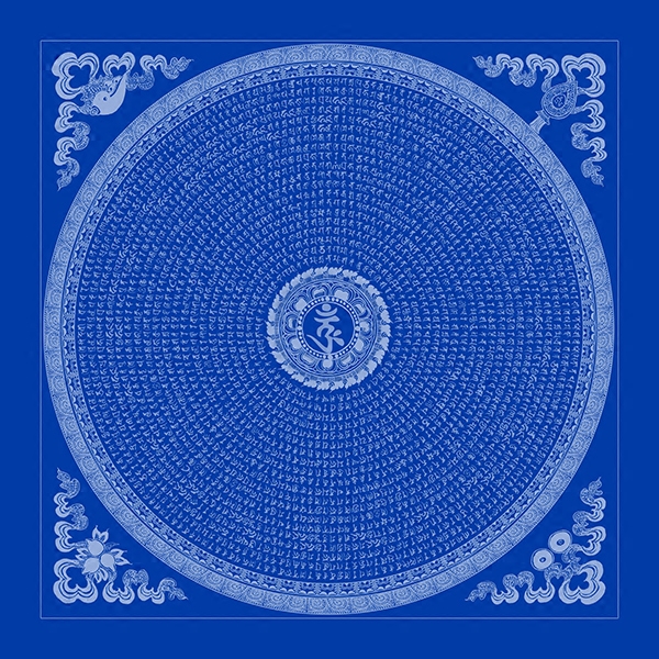 唐卡描金楞严咒线稿唐卡轮咒涂色