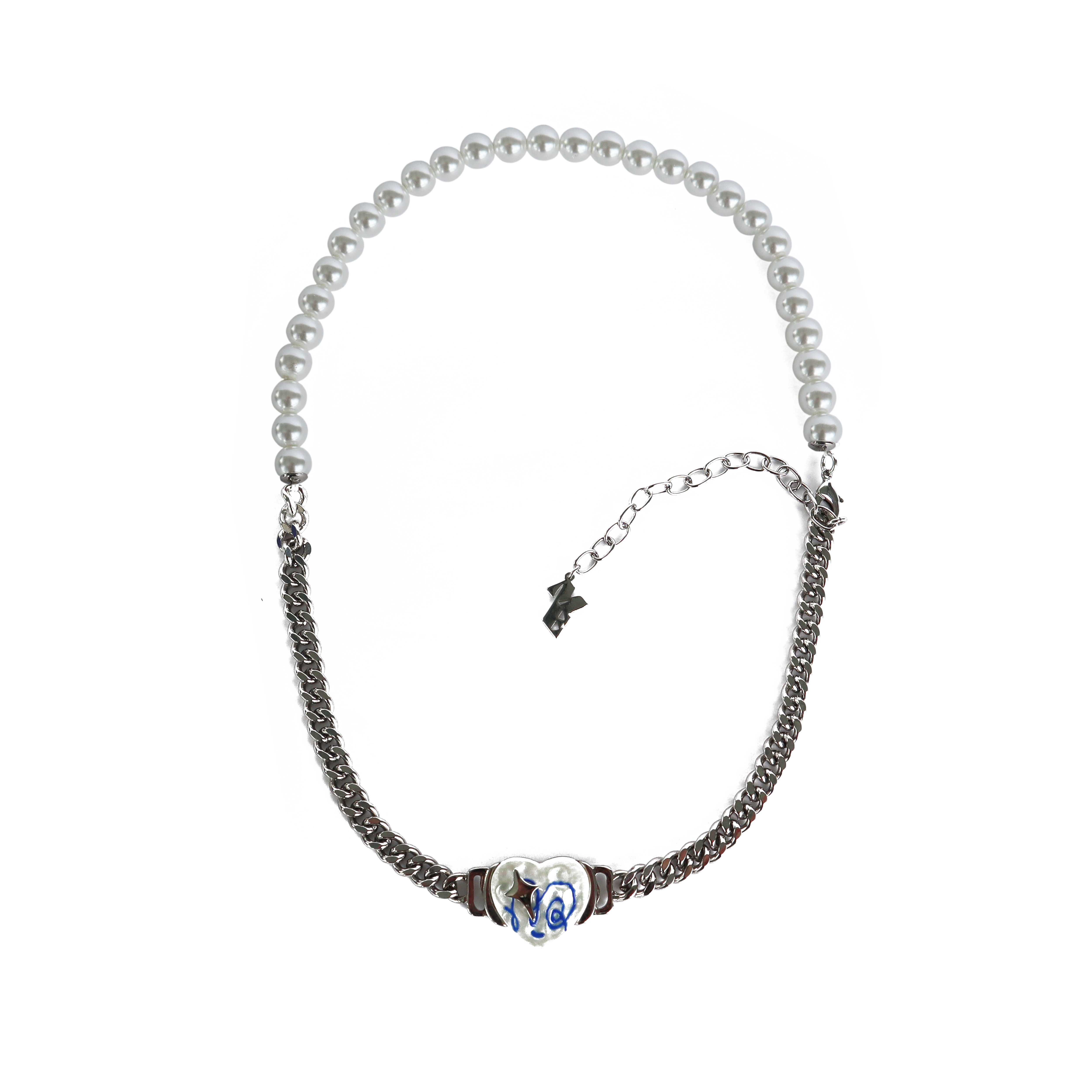 maisonemeraldme潮流水波纹仙人掌闪电爱心项链潮男项链