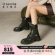 莱尔斯丹春季新款商场同款时尚短筒系带马丁靴子女鞋3T64301