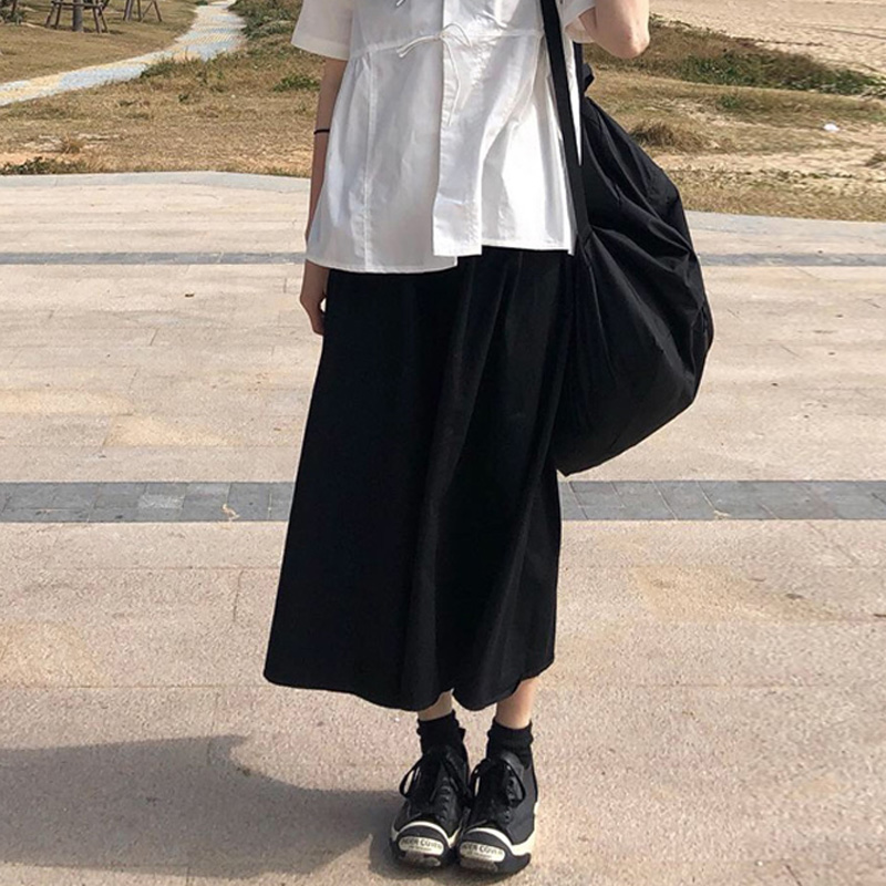 百思朵夏高腰赫本黑色半身裙少女暗黑系女装ins港风大摆中长裙子|ruв категории Женская одежда, юбка - от Buy2taobao.com для оказания профессиональной услуги покупки агента Taobao