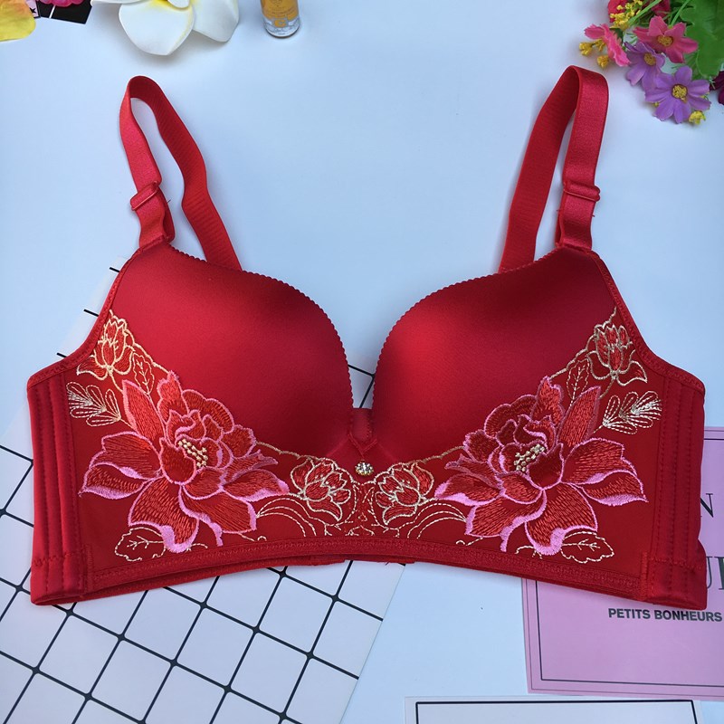 性感牡丹刺绣幸福女士无钢圈内衣
