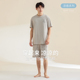 康妮雅睡衣男夏季薄款居家纯棉圆领透气短袖短裤家居服套装可外穿