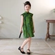 2025夏季女童绿色旗袍中国风洋气儿童新中式连衣裙改良旗袍