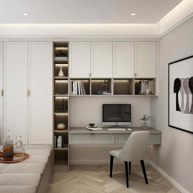 顾家家居全屋定制书柜书房书桌一体桌置物柜落地客厅书架储物沐光