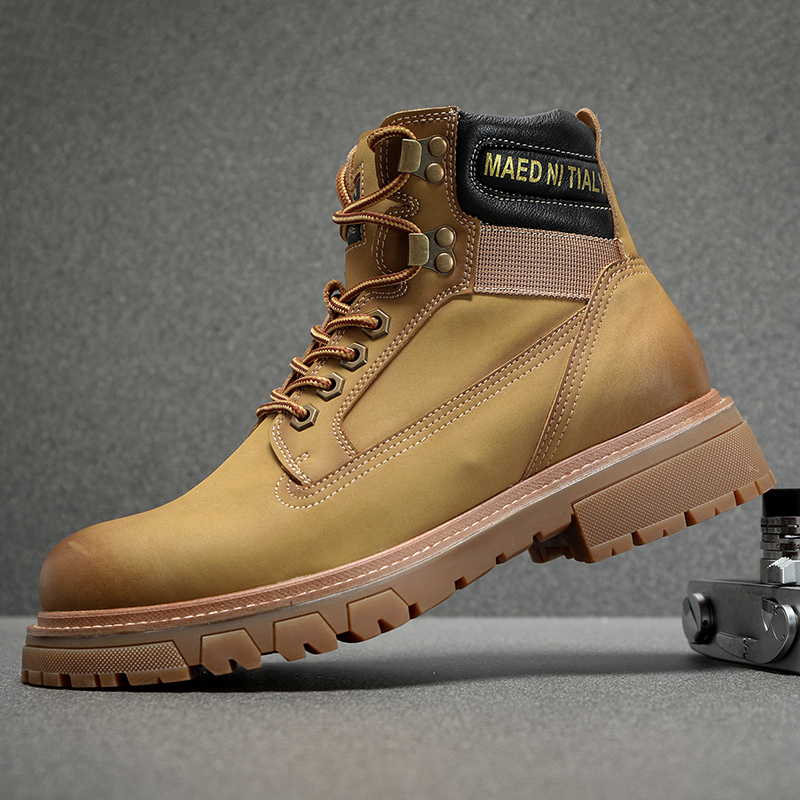 欧美潮牌工装靴男冬季2021新款头层牛皮短靴子潮流马丁靴男大黄靴在类目 流行男鞋, 靴子中 - 来自Buy2taobao.com提供专业的淘宝代购服务