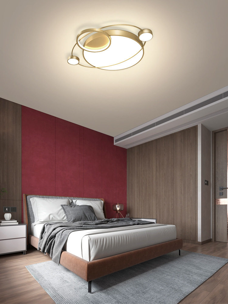 星球卧室灯北欧吸顶灯简约现代led房间灯大气轻奢金色主卧婚房灯