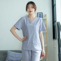 弹力速干洗手衣女短袖夏季牙科口腔医生工作服手术室手术衣刷手服