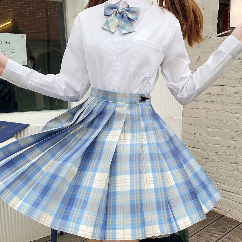 【冰淇淋】jk格裙学院风高腰百褶裙半身裙日系少女学院风短裙格裙