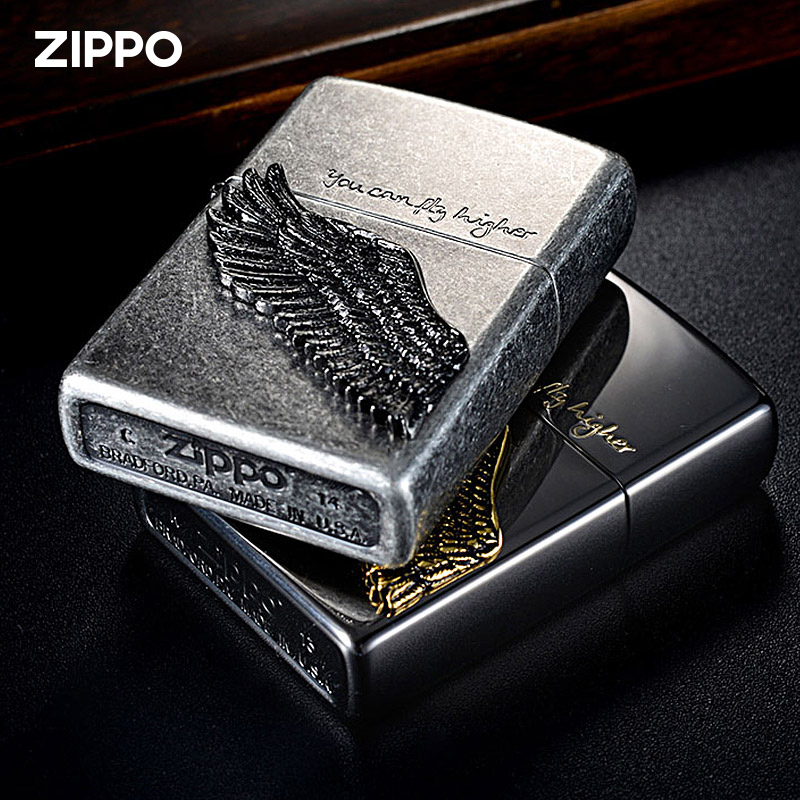 ZIPPO官方旗舰店防风煤油打火机韩版原装在册飞得更高礼盒520礼物