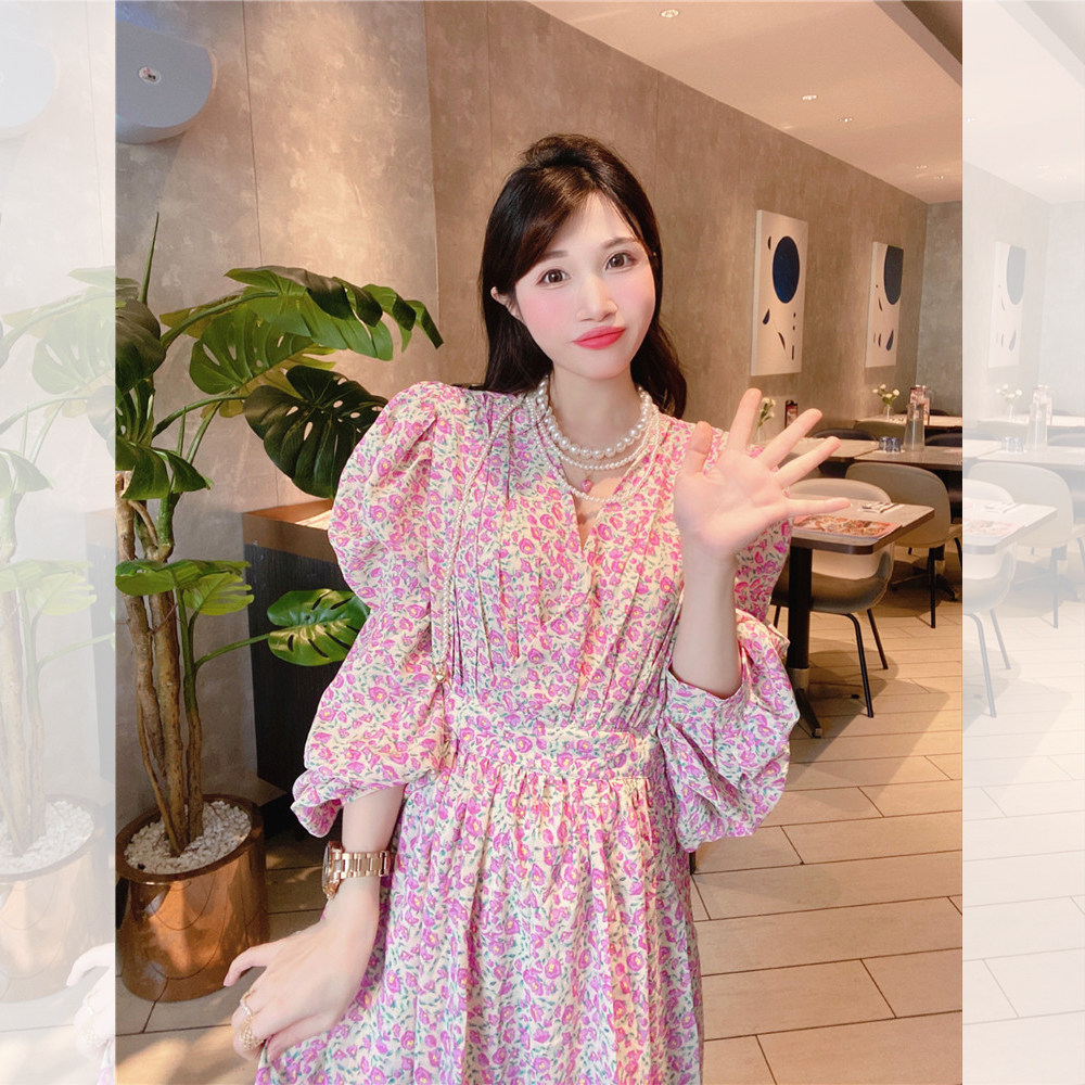 韩国雪纺连衣裙长裙