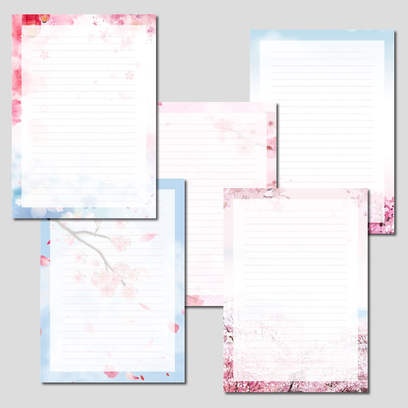 定制#樱花系列#好看的创意浪漫小清新信纸彩色a4打印纸复印影印纸