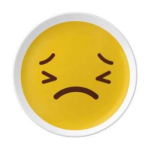 可怕糟糕黄色网聊表情包插画陶瓷餐盘子8寸月光盘餐具家居礼物