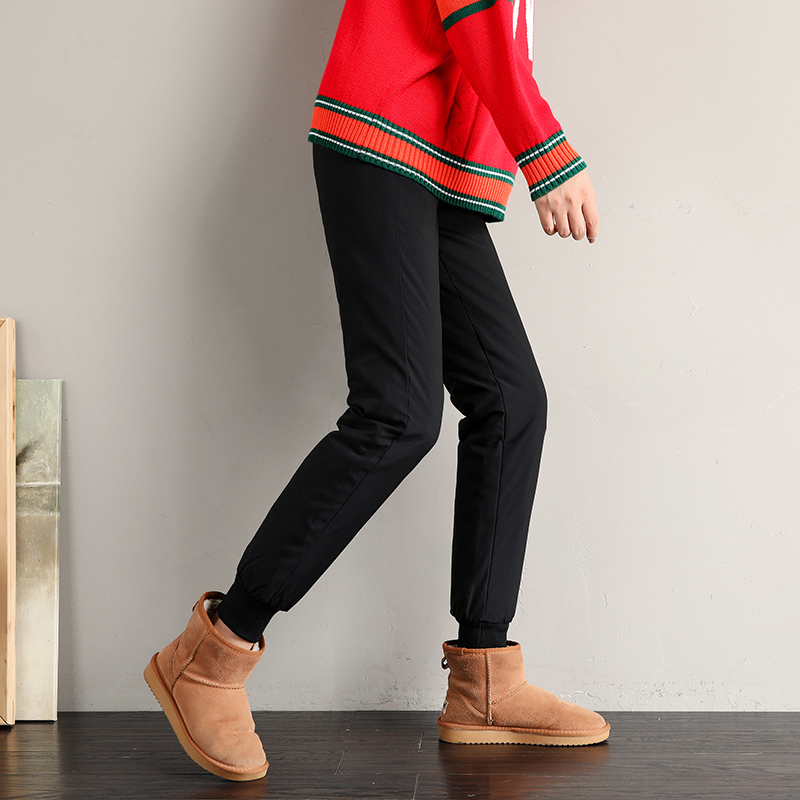 羽绒裤女外穿高腰冬季加绒加厚女神保暖修身显瘦休闲束脚运动裤子