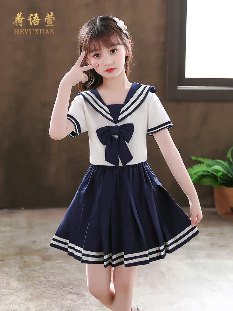jk裙子学院风套装英伦风日系女童连衣裙夏季网红炸街制服夏校服裙