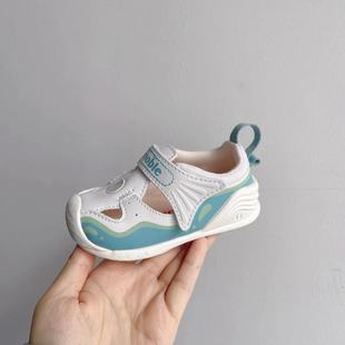 基诺浦关键鞋夏季透气魔术贴男女宝宝学步机能鞋6-18个月幼童凉鞋