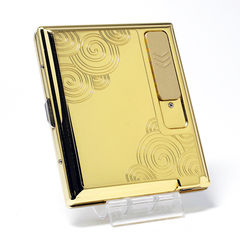 fragerl一体烟盒USB充电自带打火机防风创意超薄香菸盒正品包邮