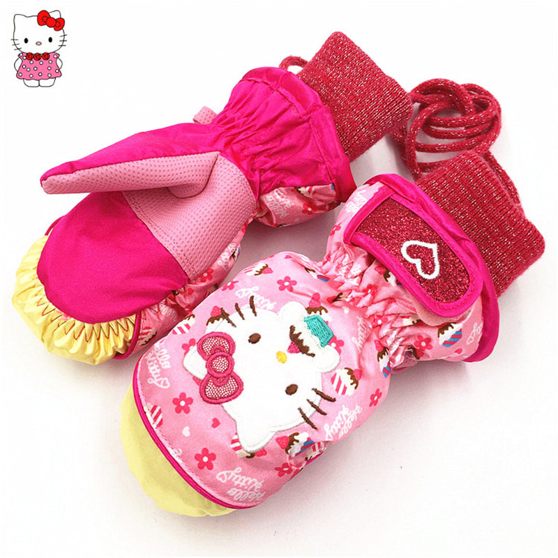 冬季儿童手套hellokitty女童挂脖连指防水保暖厚户外玩雪滑雪手套|ruв категории Детская одежда, шляпа/шарф/маска/перчатки/наушники/ноги рукав, перчатки - от Buy2taobao.com для оказания профессиональной услуги покупки агента Taobao